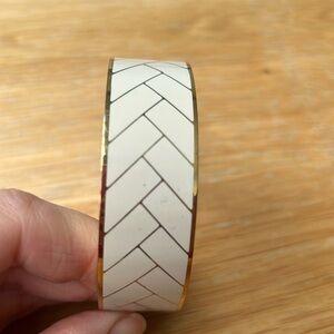 J Crew Gold and white enamel bangle